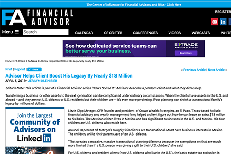 Advisor Helps Client Boost His Legacy By Nearly $18 Million