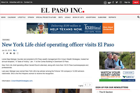 New York Life Chief Operating Officer Visits El Paso