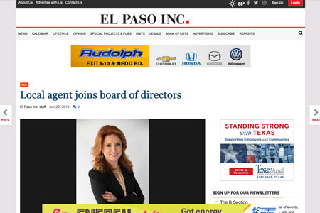 Local agent joins board of directors
